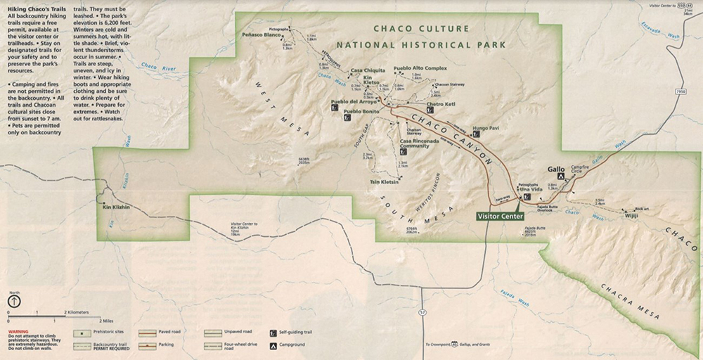 map of Chaco Canyon